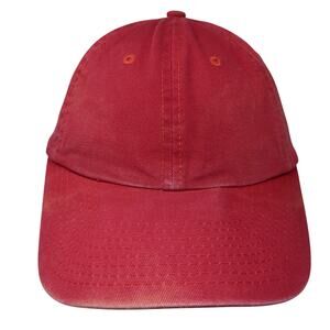 HG Strapback Baseball Cap Red One Size Adjustable Vented Holes Blank Cotton